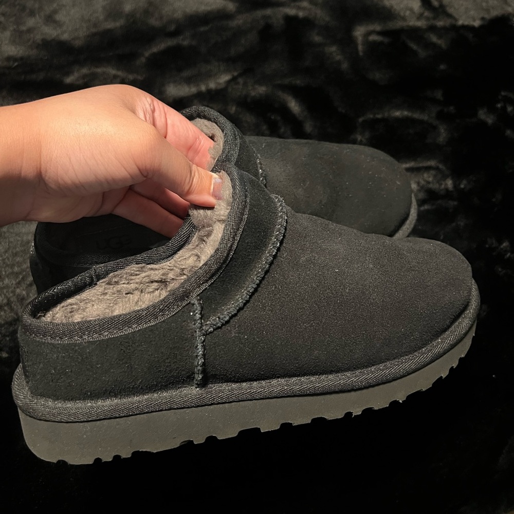 UGG Black Suede Slip-On Shoes